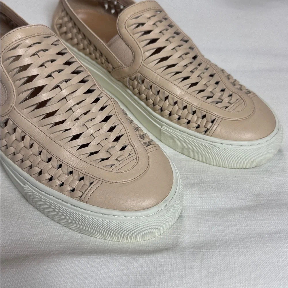 Tory Burch Beige‎ Woven Slip-On Loafers